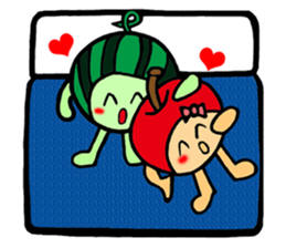 Watermelon guy & Apple Lady-Dating sticker #8970995
