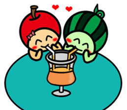 Watermelon guy & Apple Lady-Dating sticker #8970996
