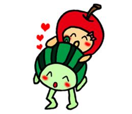 Watermelon guy & Apple Lady-Dating sticker #8970997