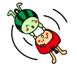 Watermelon guy & Apple Lady-Dating sticker #8970998