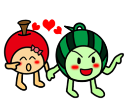 Watermelon guy & Apple Lady-Dating sticker #8971001