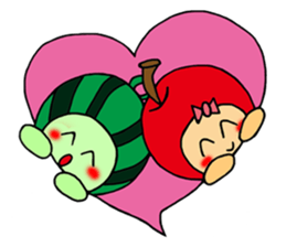 Watermelon guy & Apple Lady-Dating sticker #8971010