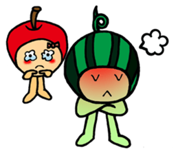 Watermelon guy & Apple Lady-Dating sticker #8971012