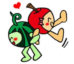Watermelon guy & Apple Lady-Dating sticker #8971013