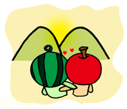 Watermelon guy & Apple Lady-Dating sticker #8971015