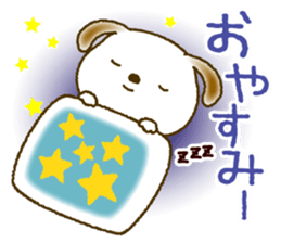 Daily Message of White dog "Fu-chan" sticker #8972841