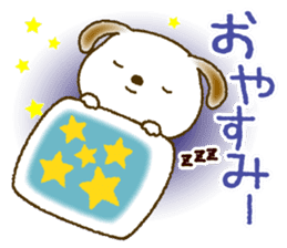 Daily Message of White dog "Fu-chan" sticker #8972841
