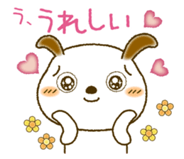 Daily Message of White dog "Fu-chan" sticker #8972849