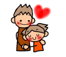 ORANGE chan and BROWN kun3 sticker #8973417