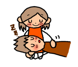 ORANGE chan and BROWN kun3 sticker #8973418