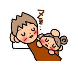 ORANGE chan and BROWN kun3 sticker #8973421