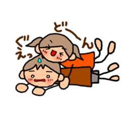 ORANGE chan and BROWN kun3 sticker #8973424