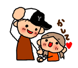 ORANGE chan and BROWN kun3 sticker #8973430