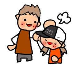 ORANGE chan and BROWN kun3 sticker #8973431