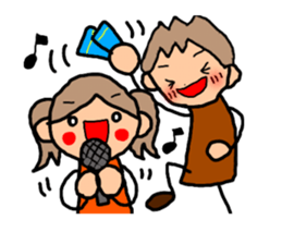 ORANGE chan and BROWN kun3 sticker #8973435