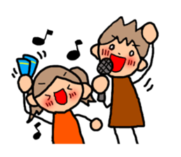 ORANGE chan and BROWN kun3 sticker #8973436