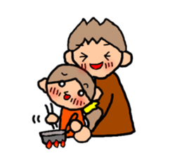 ORANGE chan and BROWN kun3 sticker #8973441