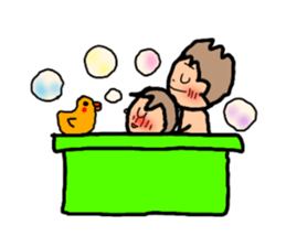 ORANGE chan and BROWN kun3 sticker #8973448