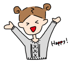 cute hair girl sticker #8976593