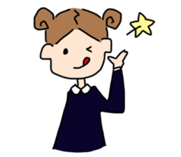 cute hair girl sticker #8976600