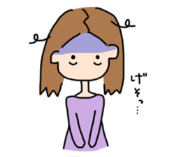 cute hair girl sticker #8976601