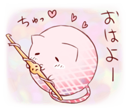 Mr. crochet needle and fur ball cat sticker #8976816