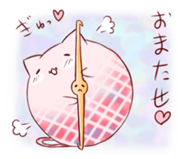 Mr. crochet needle and fur ball cat sticker #8976821