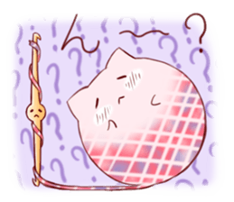 Mr. crochet needle and fur ball cat sticker #8976831