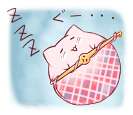 Mr. crochet needle and fur ball cat sticker #8976844