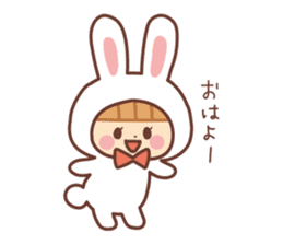 Girl in the costume of the rabbit sticker #8978936
