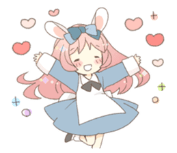 Rabbit ear girl Rosy sticker #8979346