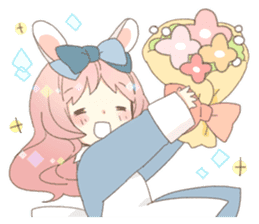Rabbit ear girl Rosy sticker #8979353
