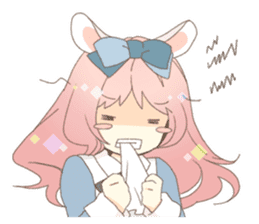 Rabbit ear girl Rosy sticker #8979362