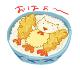 TEMPURA CAT! Kawaii! sticker #8979456
