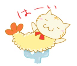 TEMPURA CAT! Kawaii! sticker #8979463