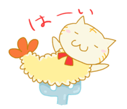 TEMPURA CAT! Kawaii! sticker #8979463
