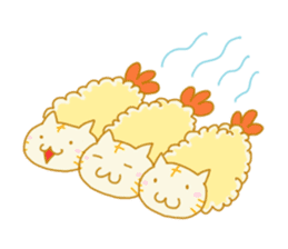 TEMPURA CAT! Kawaii! sticker #8979466