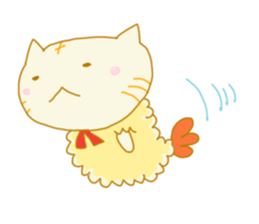 TEMPURA CAT! Kawaii! sticker #8979474