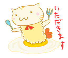TEMPURA CAT! Kawaii! sticker #8979487