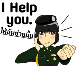 lady Police/Soldier  thailand v.Eng/thai sticker #8983097