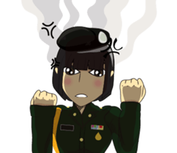 lady Police/Soldier  thailand v.Eng/thai sticker #8983103