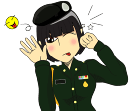 lady Police/Soldier  thailand v.Eng/thai sticker #8983107