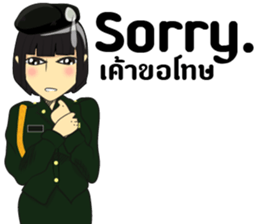 lady Police/Soldier  thailand v.Eng/thai sticker #8983130