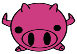 No character pink pig sticker #8984379