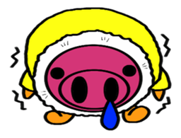 No character pink pig sticker #8984380