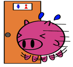No character pink pig sticker #8984381