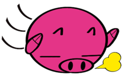 No character pink pig sticker #8984387