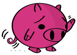 No character pink pig sticker #8984388