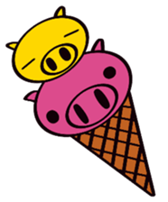 No character pink pig sticker #8984391