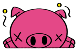 No character pink pig sticker #8984393